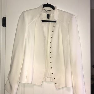 Ecru soft pleated jacket